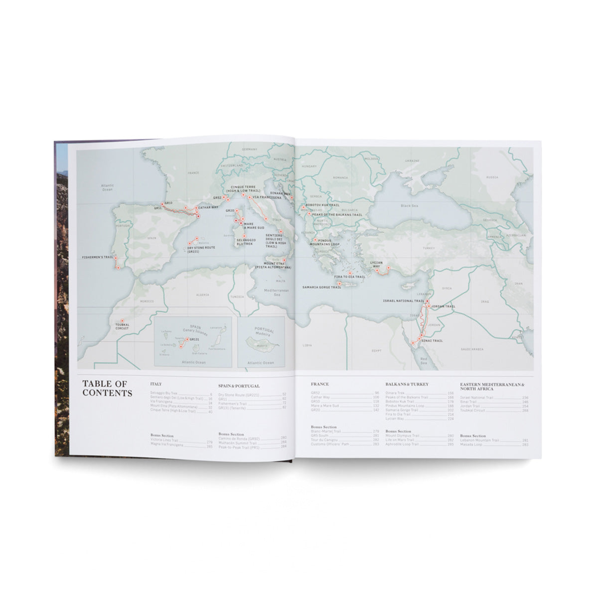 Cover of 'Wanderlust Mediterranean' by gestalten and Cam Honan, featuring a hiker overlooking a coastal landscape at sunset, representing the book's focus on exploring breathtaking hiking trails along the Mediterranean Sea.