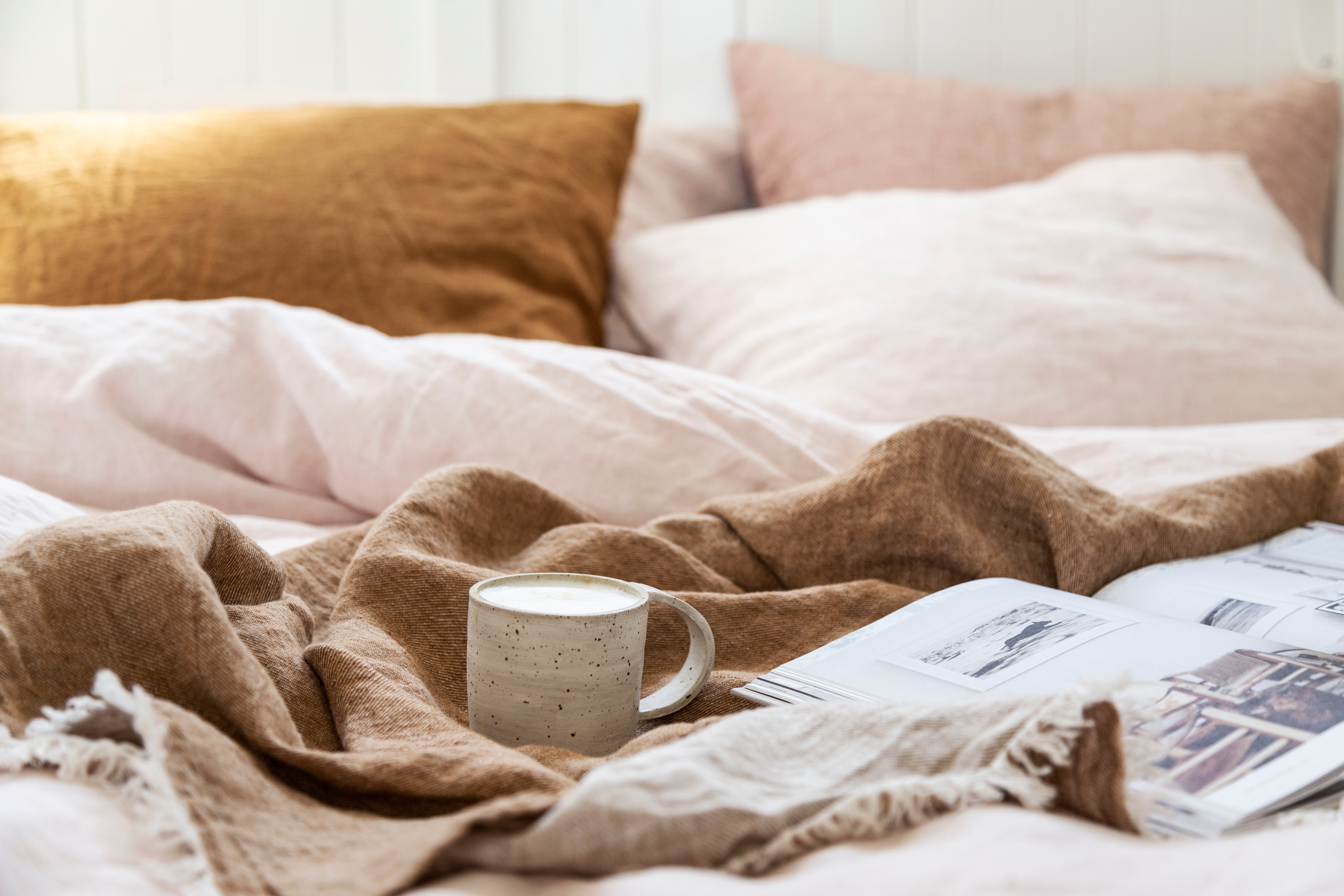 By Mölle linens in blush, hazel, pink salt and cinnamon