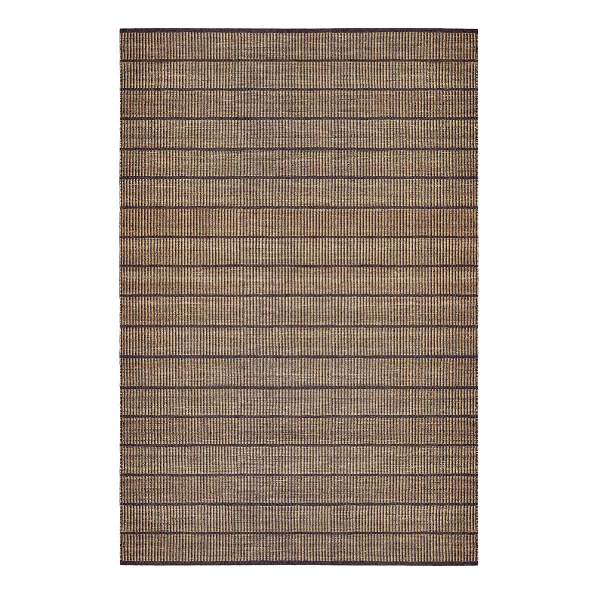 Trellis Rug by Armadillo, handwoven from a blend of wool and jute, featuring uniform stripes in color combinations such as Natural & White, Natural & Bison, and Natural & Sandstone, offering a contemporary take on traditional Moroccan Tuareg designs.