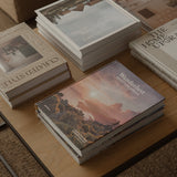 The collection of books in the By Mölle studio, including Wanderlust Mediterranean