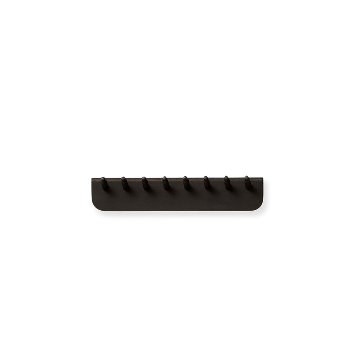 Echo Coat Rack Small by Form & Refine, crafted from solid European oak, featuring curved pegs and a sturdy backrest, available in natural oak finish, designed for hanging coats, hats, and scarves in hallways or entryways.