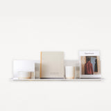 Frama Rivet Shelf by Jonas Trampedach, handcrafted from untreated aluminum using a traditional riveting technique, featuring a minimalist design with compartments for storage and display, suitable for both indoor and outdoor use.