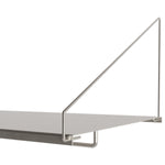 Frama Shelf Library wall-mounted shelving unit with metal brackets and adjustable shelves. In stainless steel.