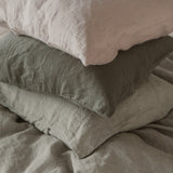 Linen pillow case olive