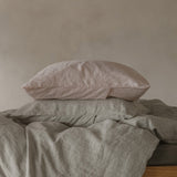 Linen pillow case blush