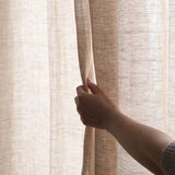 By Mölle's Sheer Linen Curtain 110 gr/m², crafted from open-weave linen woven in Italy, offers a soft, translucent texture that beautifully diffuses light. The fabric's width of 320 cm allows for seamless panels, enhancing the natural ambiance of your space. Available in seven subtle shades, this curtain can be customized with single pleats, wave pleats, or a rod pocket. Pre-washed for a soft touch and nice drape, it brings a timeless, natural look to any room.
