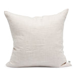 Linen Cushion Alabaster by By Mölle – 50x50 cm, made of 100% pre-washed European linen with a chambray weave of creamy beige and off-white yarns, featuring a soft, neutral shade with pale pink undertones.