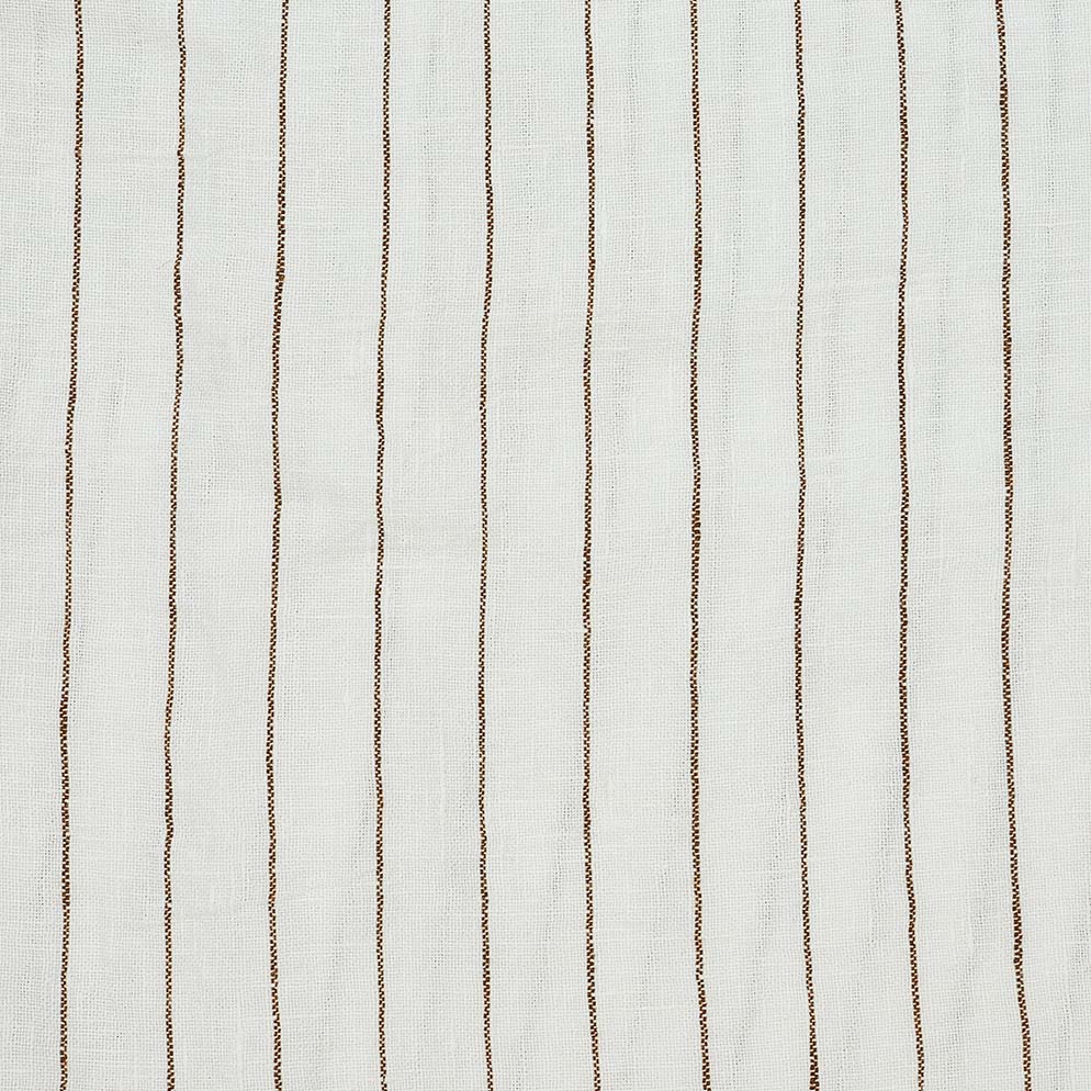 By Mölle linen fabric sample cocoa stripe
