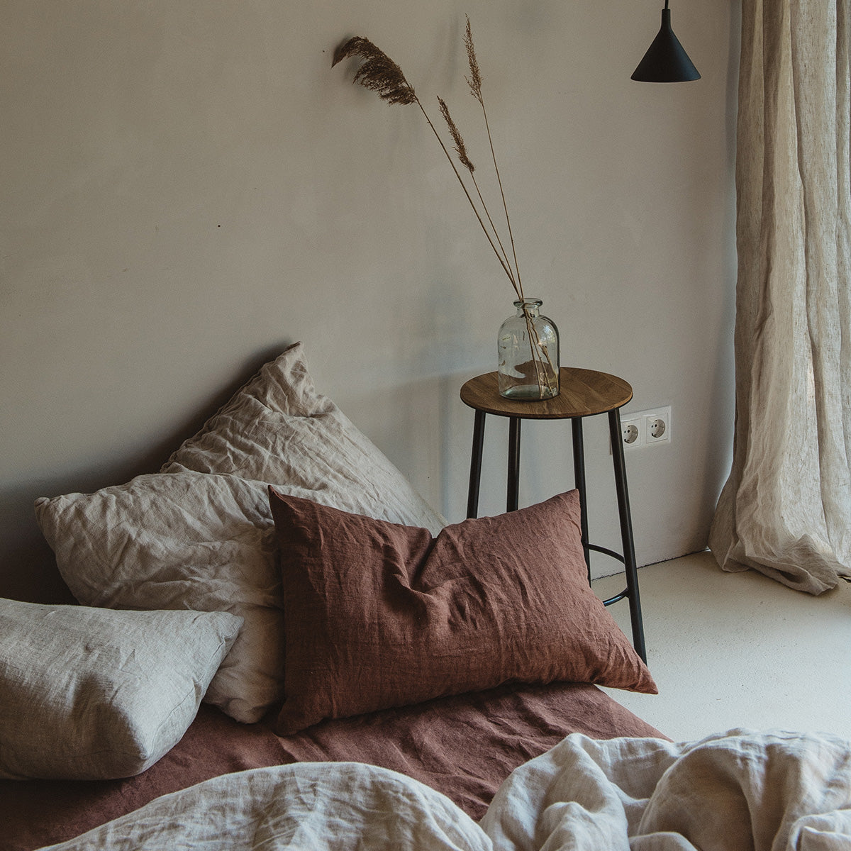 By Mölle linnen beddengoed in terra, sea shell en flax