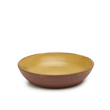 Handthrown pasta bowl by By Mölle – 20 cm diameter, 4.5 cm height, crafted from stoneware with a matte glaze derived from pigments sourced from IJssel clay, showcasing unique textures and colors shaped by the river and surrounding landscape.