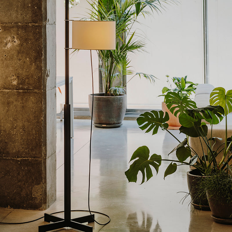 Dark wood floor lamp