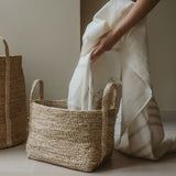 Natural jute basket rectangular