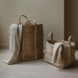 Natural jute basket round