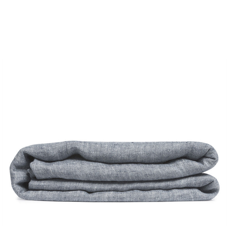 Cloudy blue linnen bedlaken