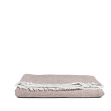 Linen tablecloth pink salt fringe