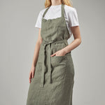 By Mölle linnen schort olive