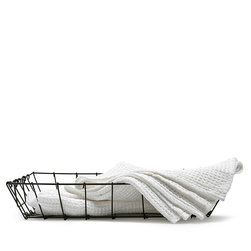 Linen tea towel pure white