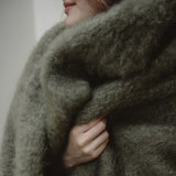 Mohair deken olive