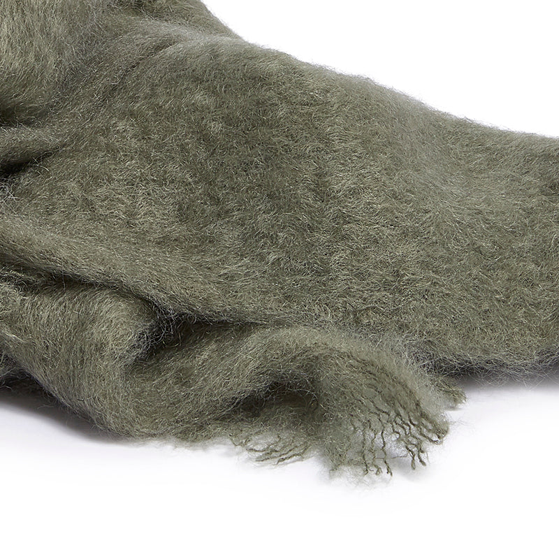 Mohair deken olive