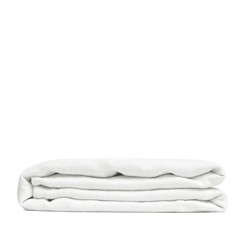 Puur wit linnen bedlaken