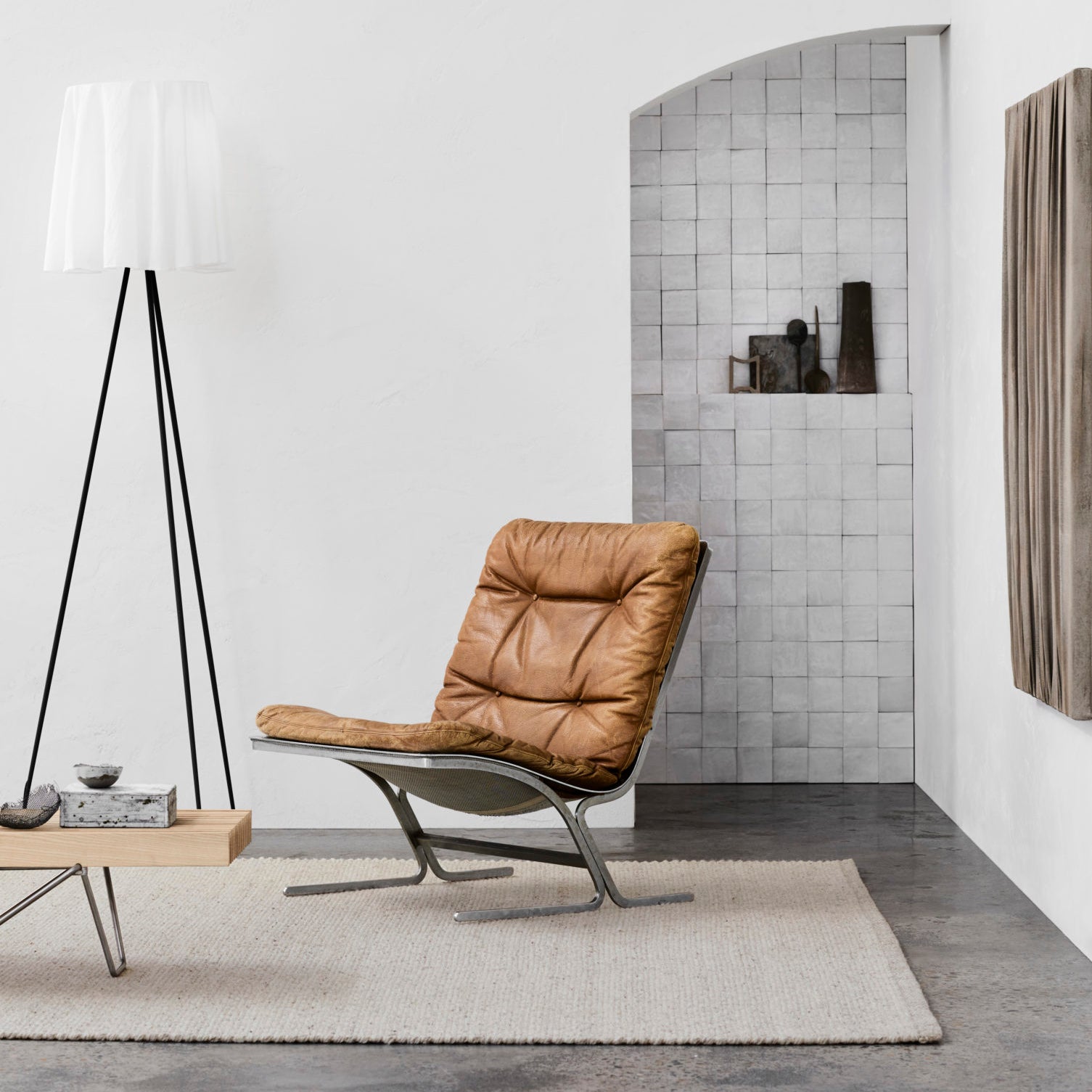 Handgeweven Winnow wollen vloerkleed in natuurlijke tinten – duurzaam flatweave ontwerp