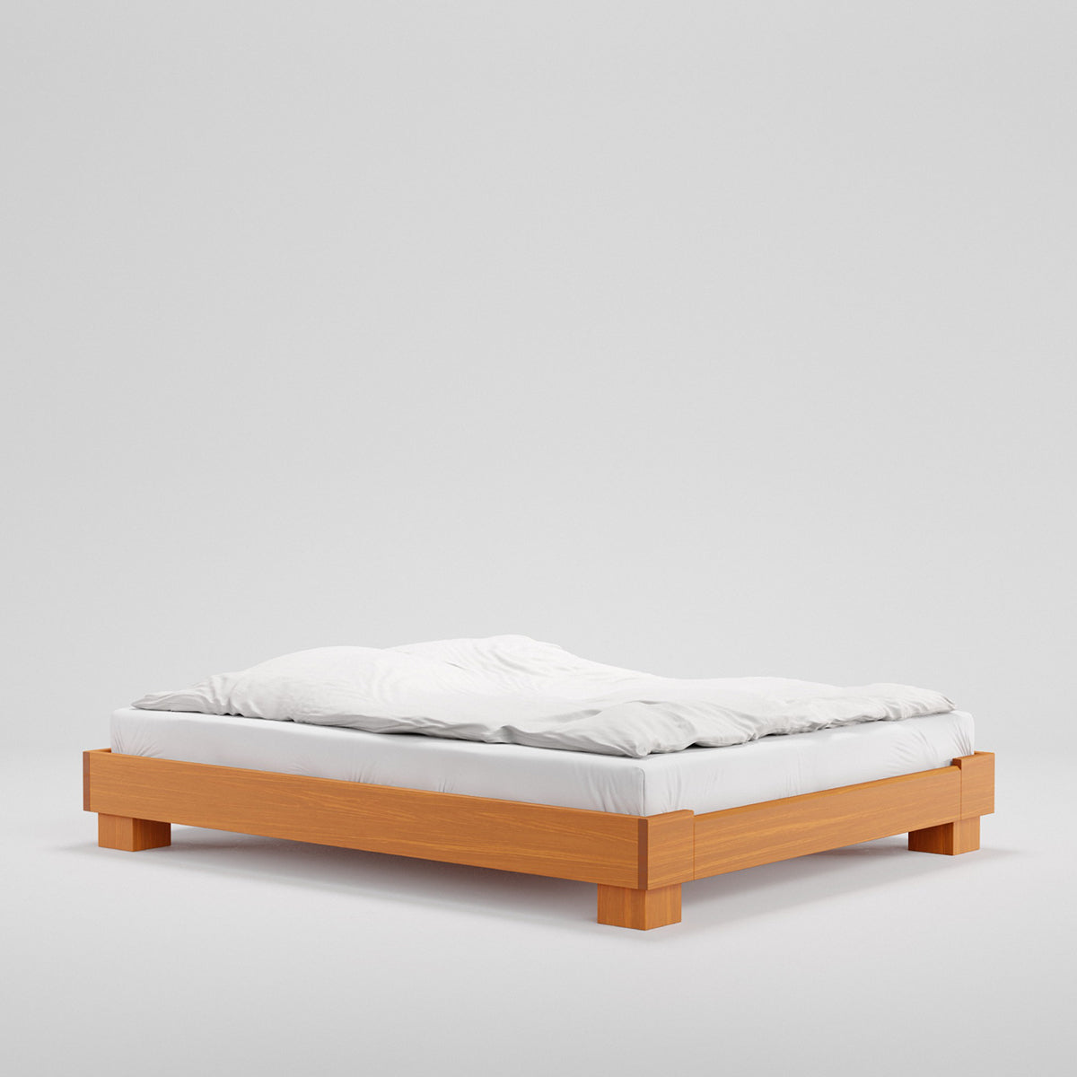 Houten bedframe Cubico in de kleur light amber van Rye Sleep.