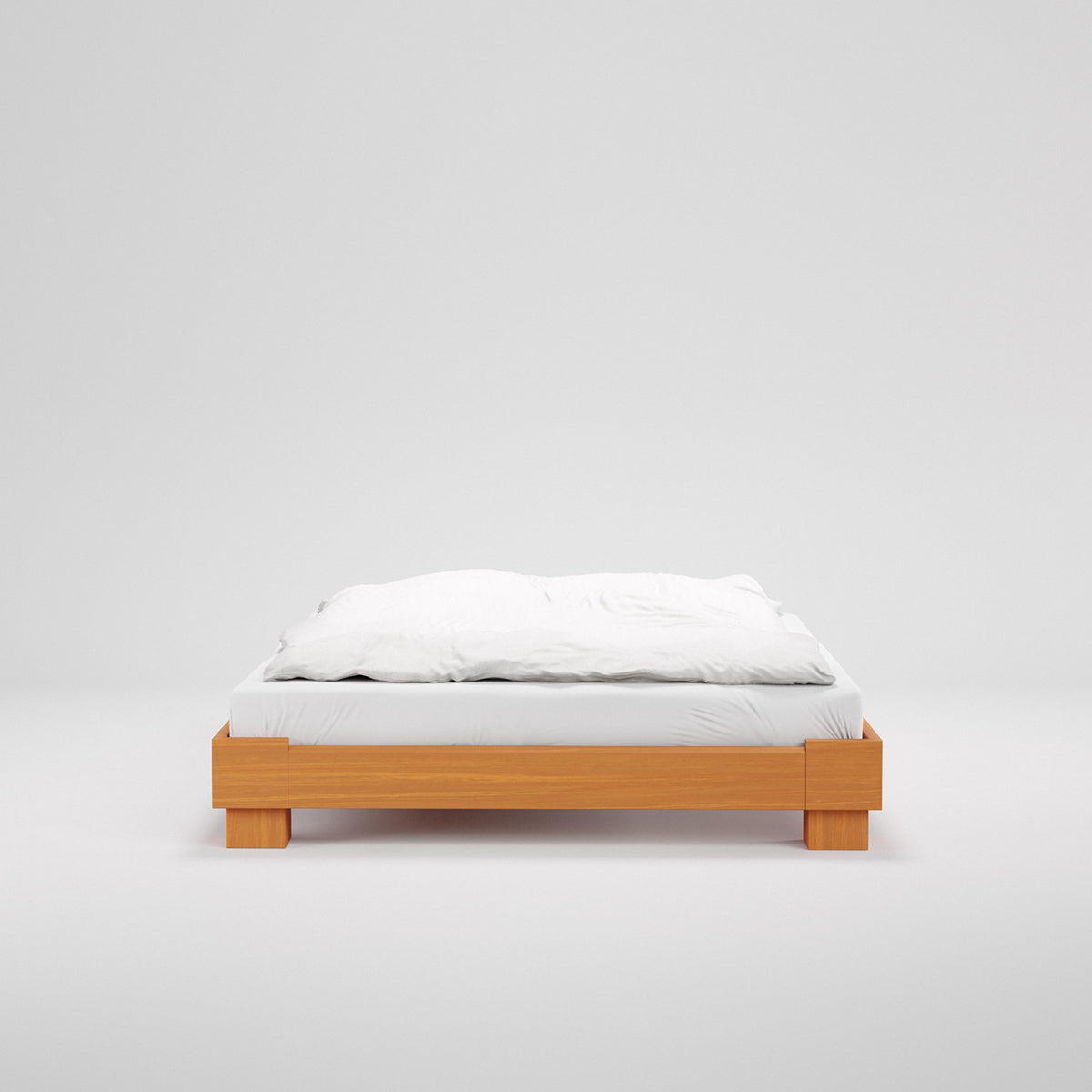 Cubico houten bed in licht amber.