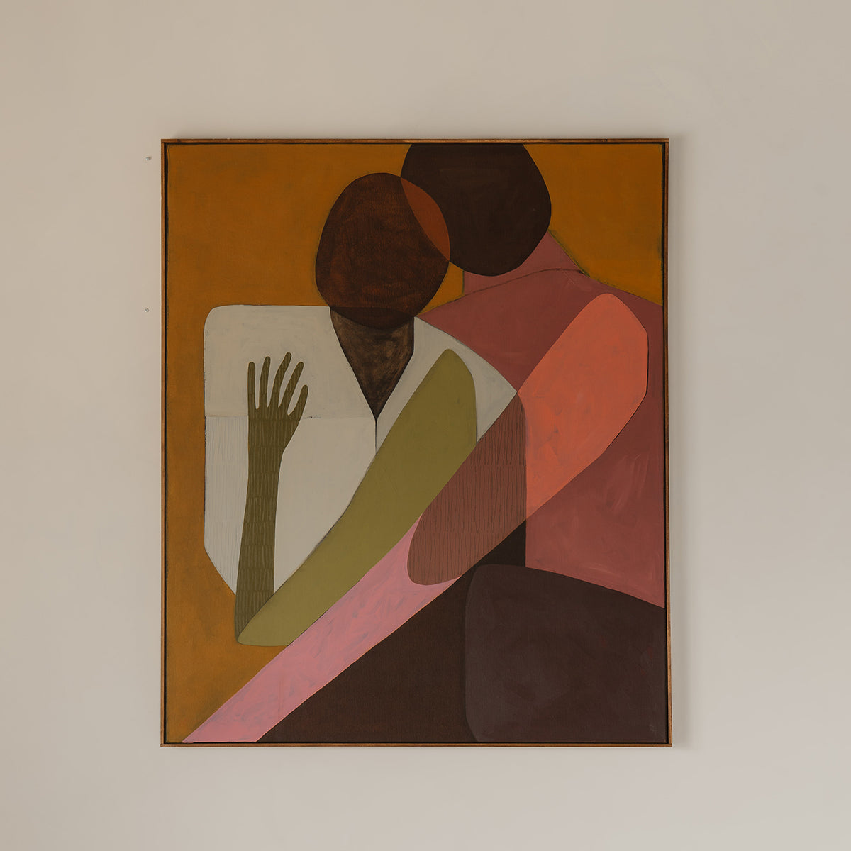 Abstract kunstwerk van Melanie Calis, twee personen Heart to heart