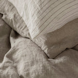 Linnen kussensloop cocoa stripe