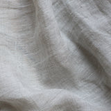 Soft grey sheer linen fabric offcut 110 gr/m2