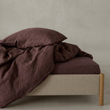 Linen duvet cover plum