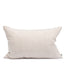 Rectangular linen cushion in Alabaster by By Mölle – 100% pre-washed European linen with a chambray weave of creamy beige and off-white yarns, featuring a soft, neutral shade with pale pink undertones.