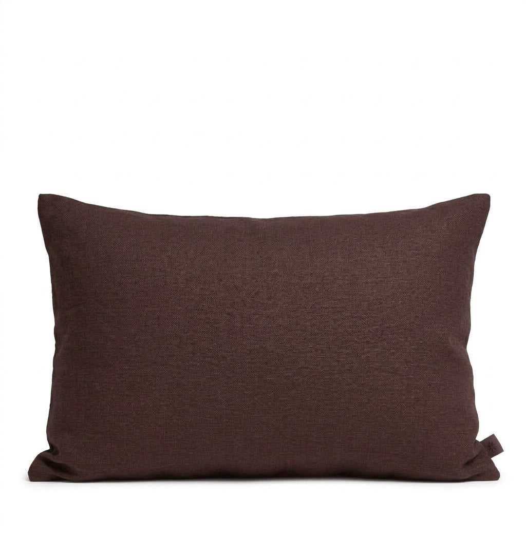 rechthoekig linnen kussen in de kleur plum