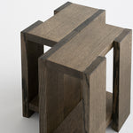 Etagére side table in solid oak with dovetail joint detail, modular and handcrafted in Denmark.