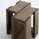 Etagére side table in solid oak with dovetail joint detail, modular and handcrafted in Denmark.