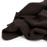 Alpaca knit deken warm brown