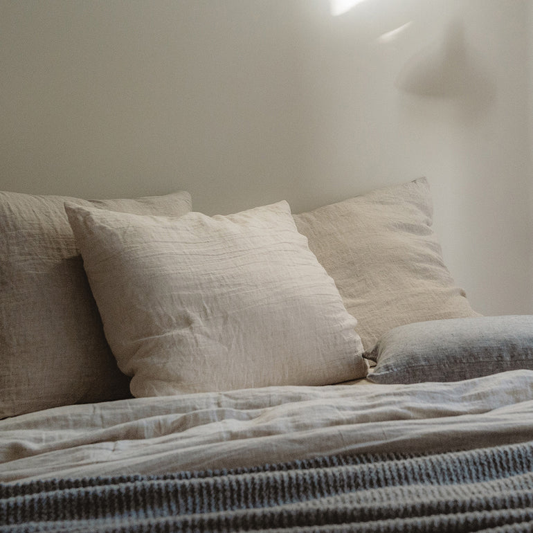 by molle linen pillow case sea shell and flax