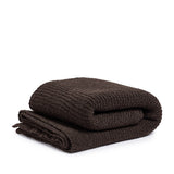 Alpaca knit blanket warm brown