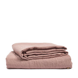 Linen fitted sheet coral