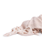 Linen tablecloth blush fringe