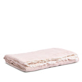 Linen tablecloth blush fringe