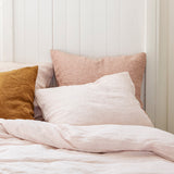 linen pillow case in blush, a powdery soft pink shade