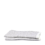 Linen tea towel pinstripe white