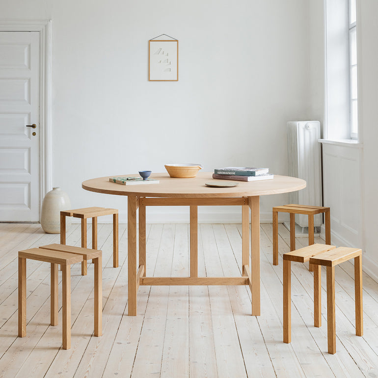 moebe peg stools and a table