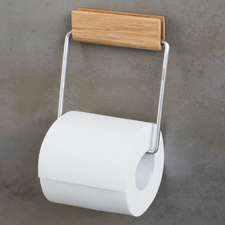 Moebe toilet paper holder oak steel
