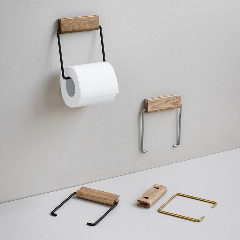 Oak toilet paper holder