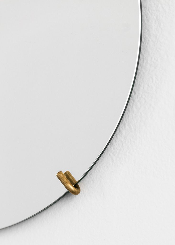 corner brass wall mirror round