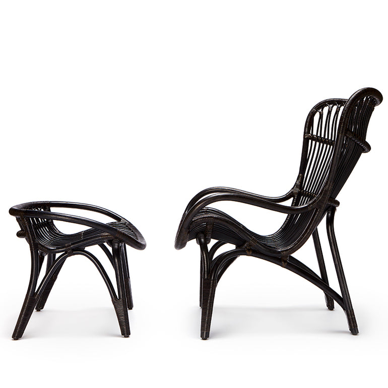 black rattan lounge chair C110