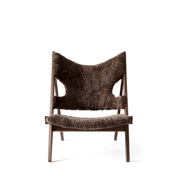 Menu knitting lounge chair dark stained oak